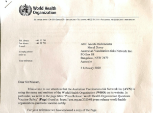 Letter from WHO